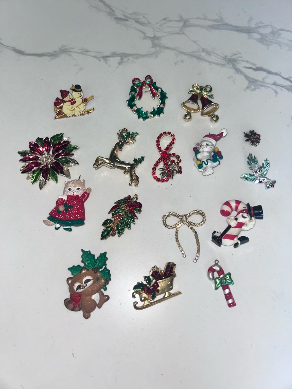 Vintage Christmas brooches